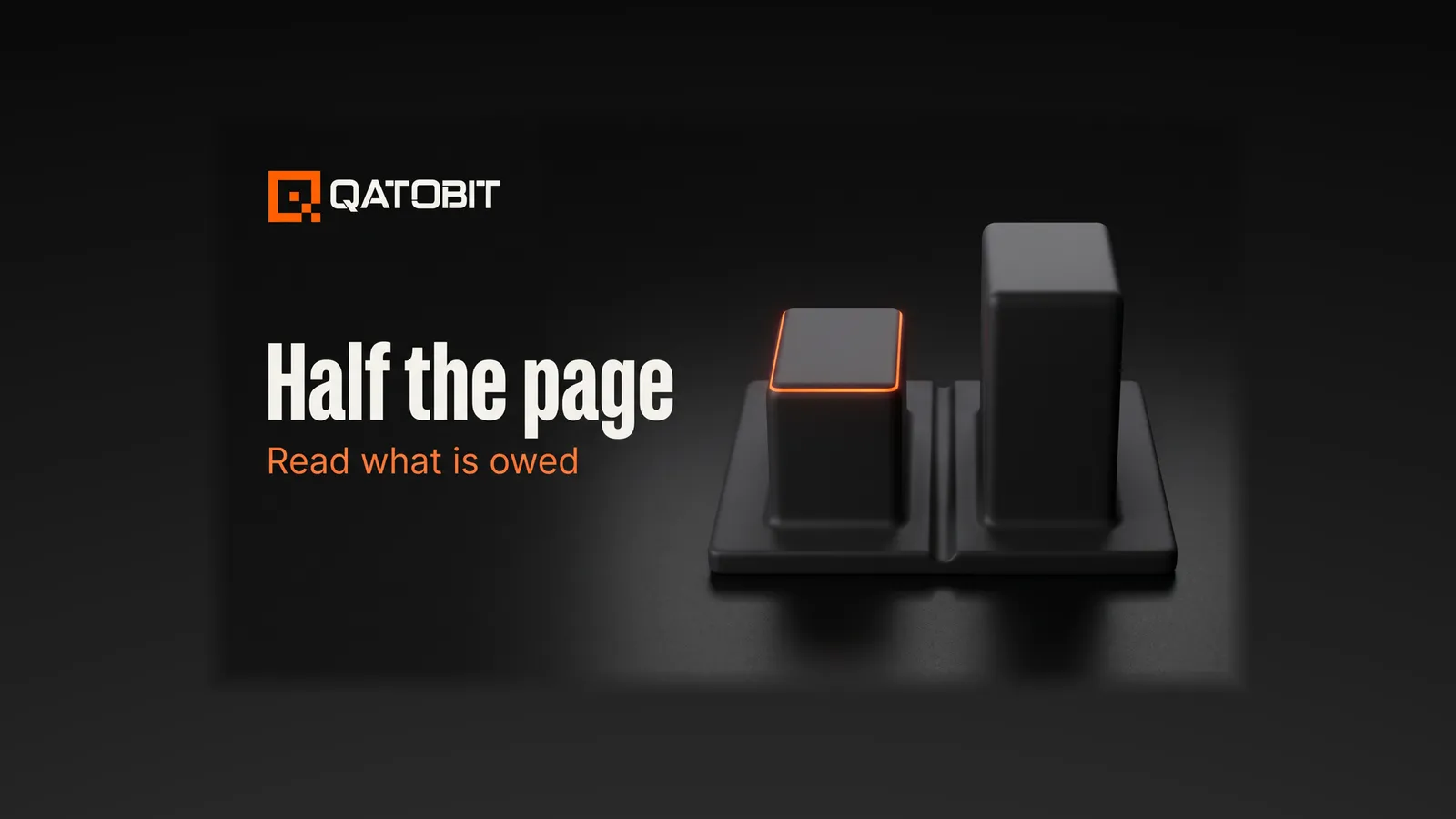 Two matte charcoal bars side by side on a slab, the left one shorter with an orange edge, the right one taller
